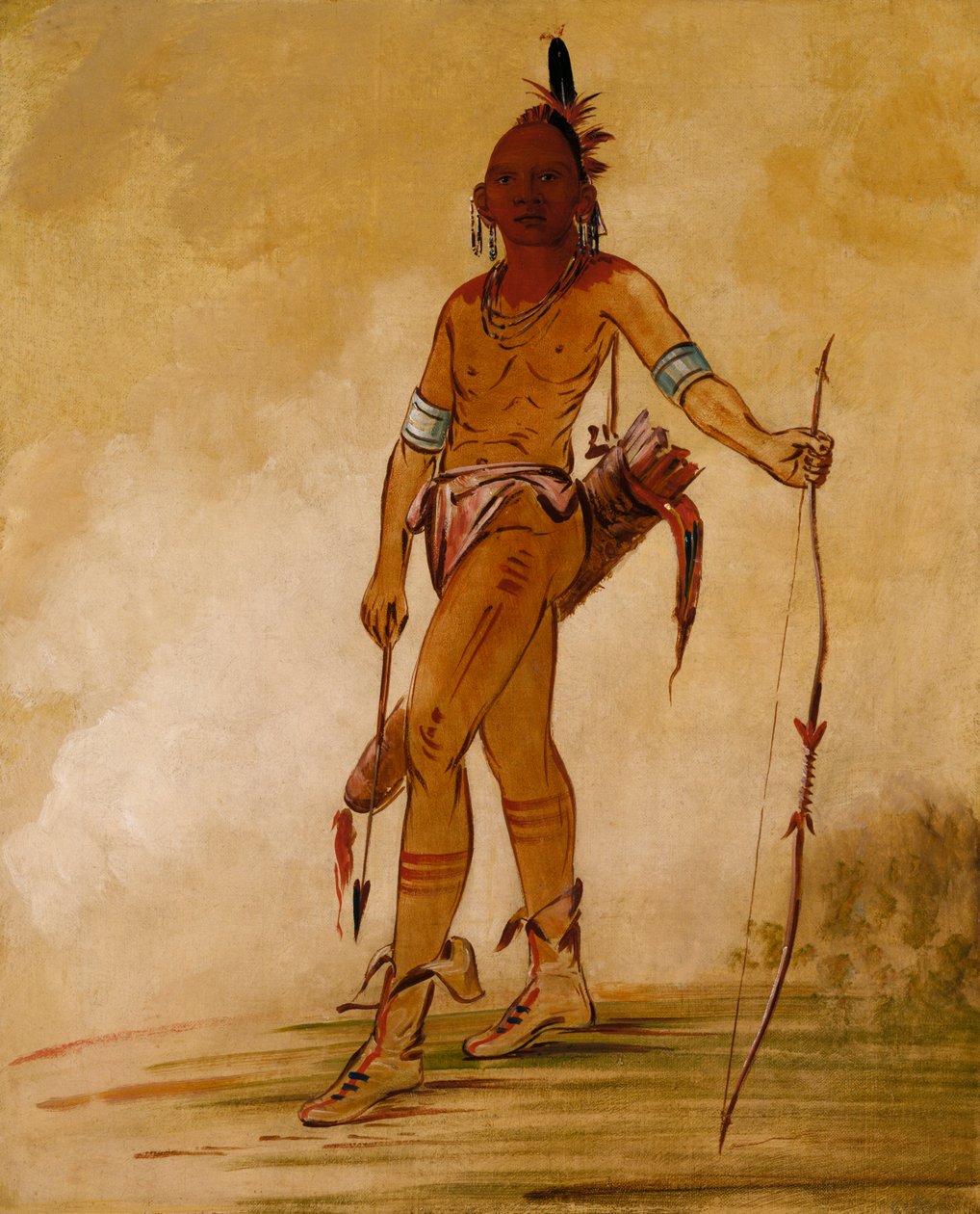 Cáh-he-ga-shín-ga, Küçük Şef, 1834. by George Catlin