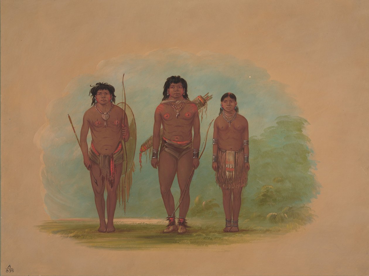 Chaco Şefi, Karısı ve Bir Savaşçı, 18541869. by George Catlin