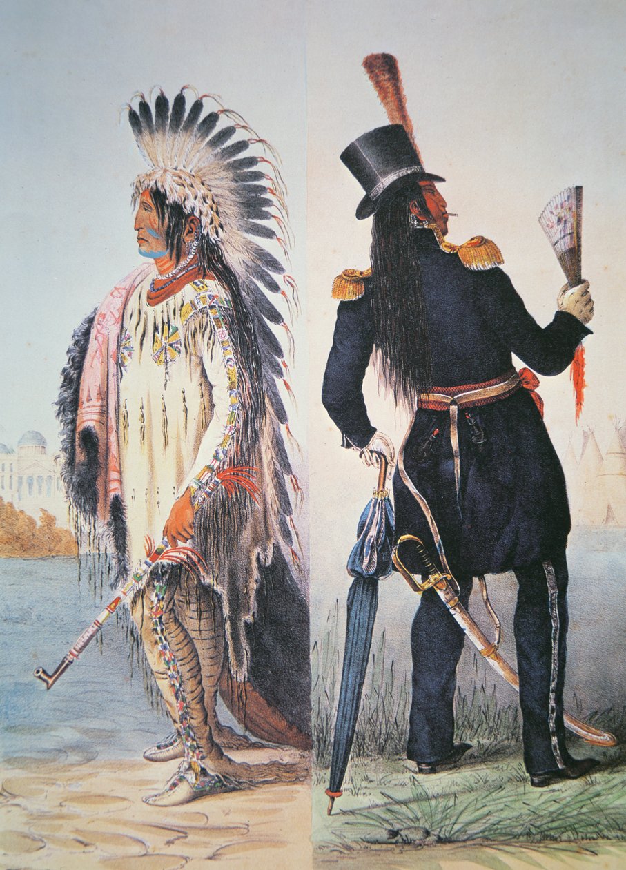 Kızılderili Medeniyeti, c.1833 (renkli taş) by George Catlin