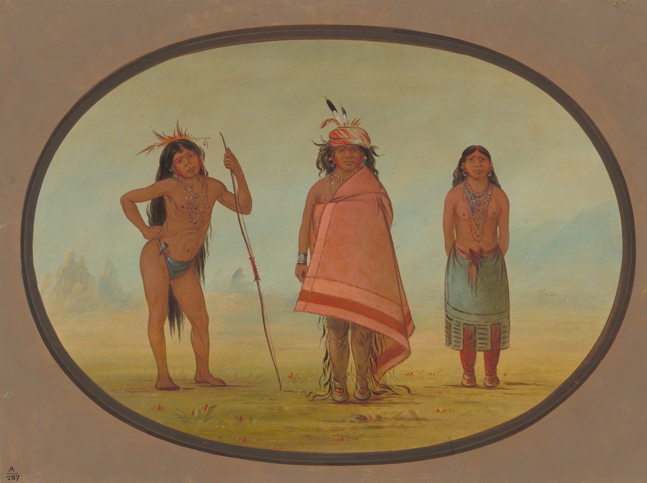 Cochimtee Şefi, Karısı ve Bir Savaşçı, 18551869. by George Catlin