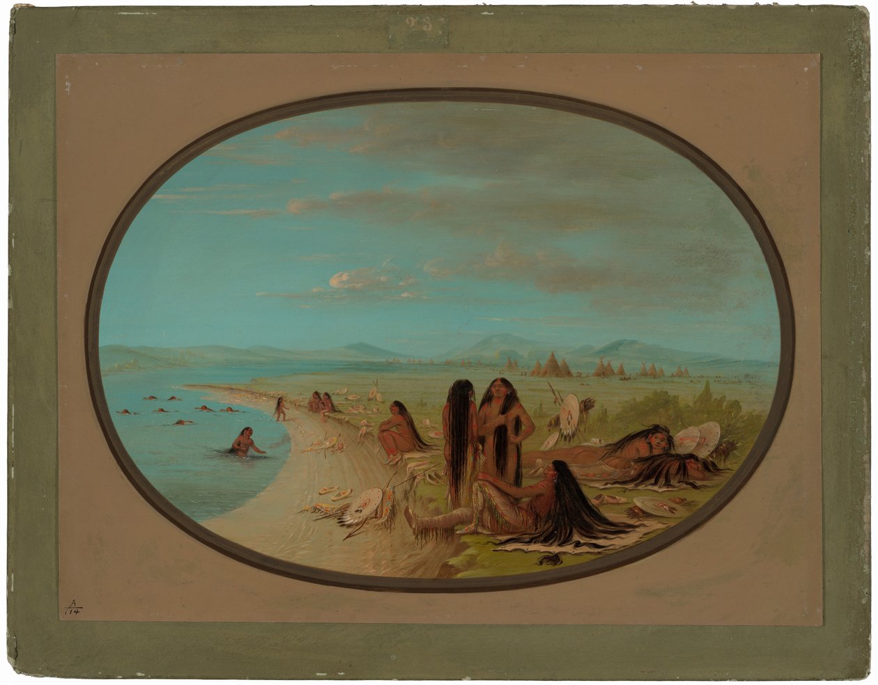 karga savaşçıları banyo by George Catlin