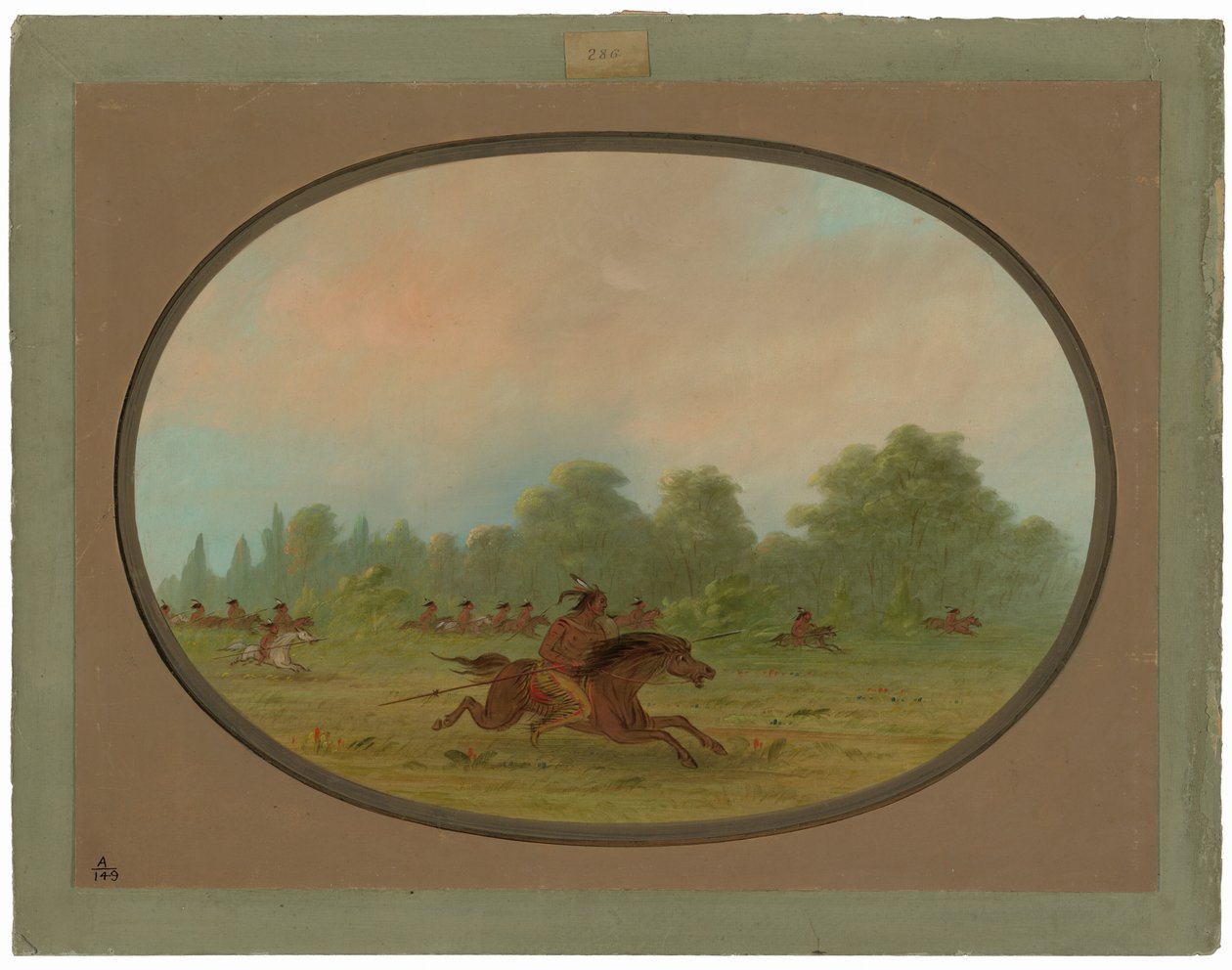 Bir Komançi Savaşı Partisinin Kirlenmesi by George Catlin