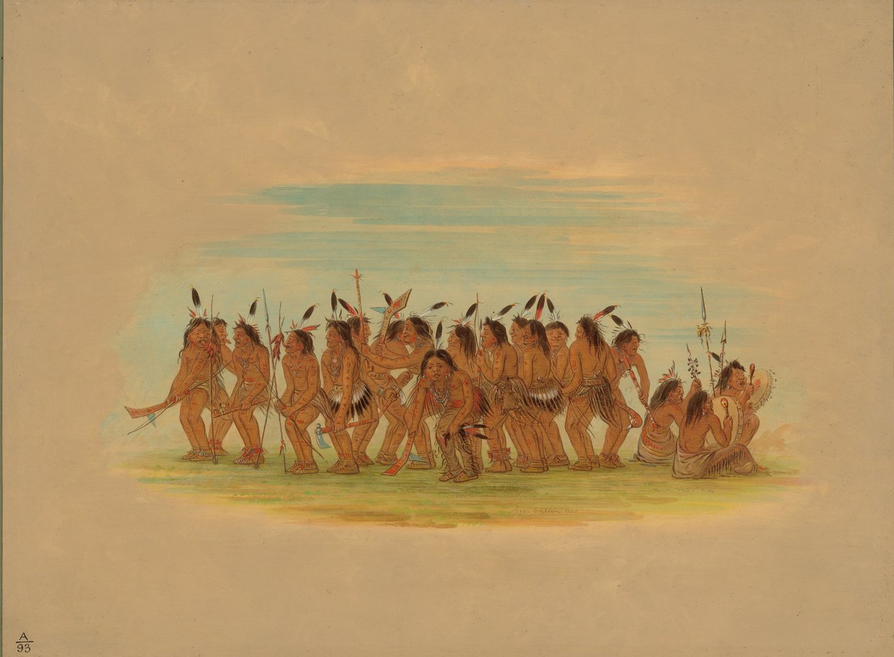 Köpek Dansı - Sioux, 1861. by George Catlin