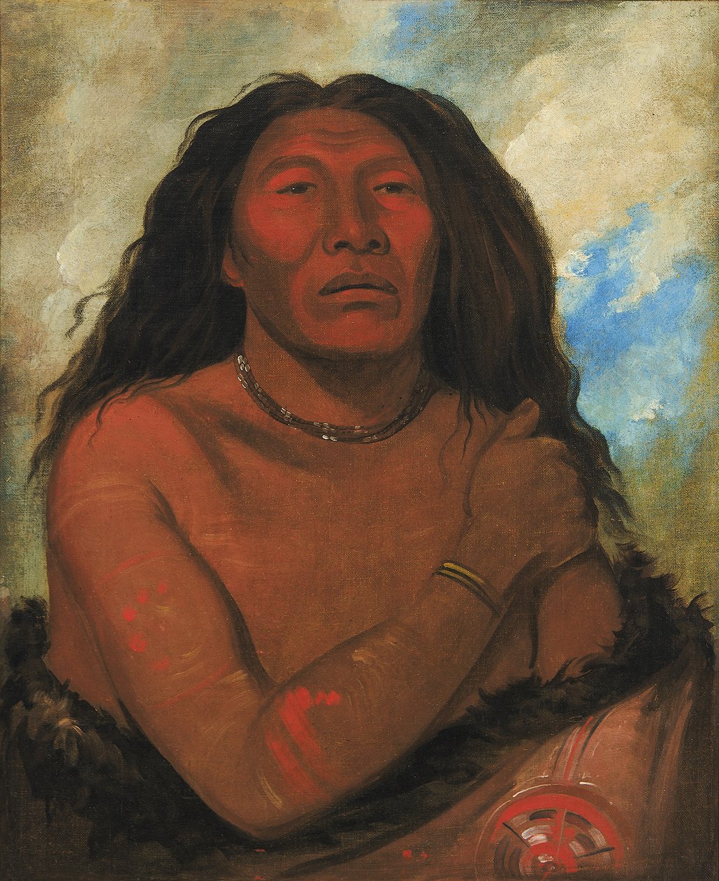 Duhk-gits-o-ó-see, Red Bear, Seçkin Bir Savaşçı, 1832. by George Catlin