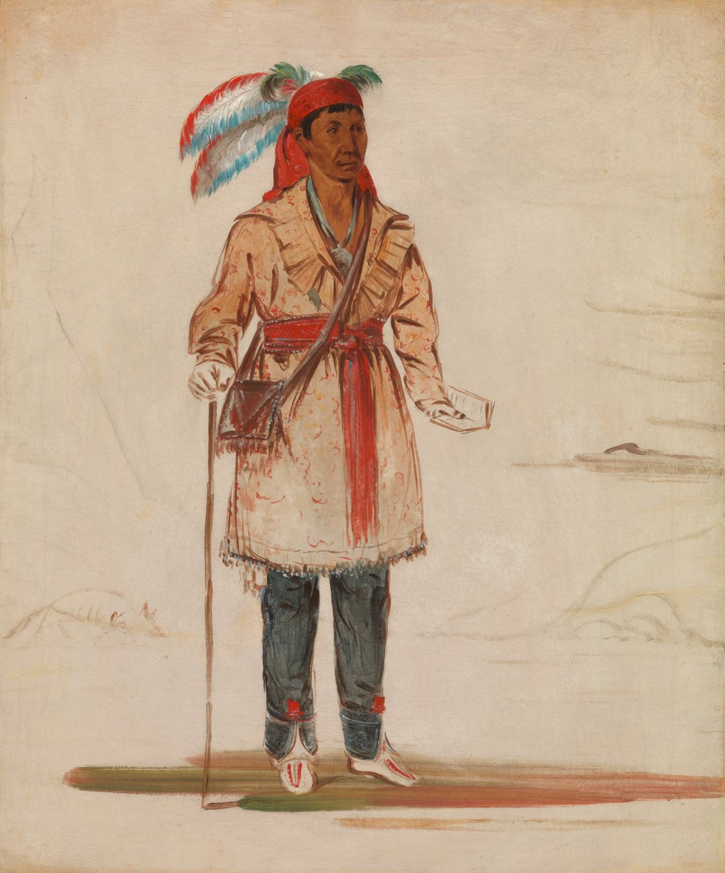 Ee-tów-o-kaum, Nehrin Her İki Yakası, Kabile Şefi, 1836. by George Catlin