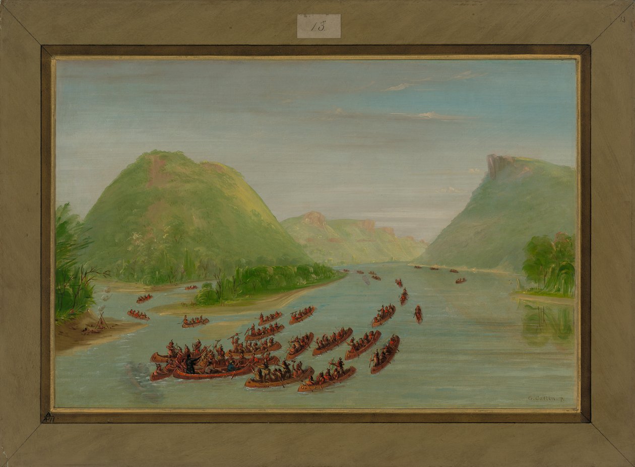 Peder Hennepin ve İki Arkadaş, Siyular Tarafından Mahkûm Edildi, Nisan 1680, 1847-48 by George Catlin