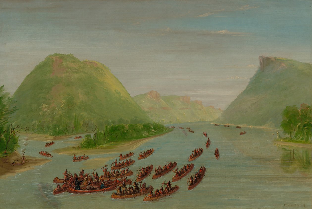 Peder Hennepin ve İki Arkadaş, Siyular Tarafından Mahkûm Edildi. Nisan 1680, 18471848. by George Catlin