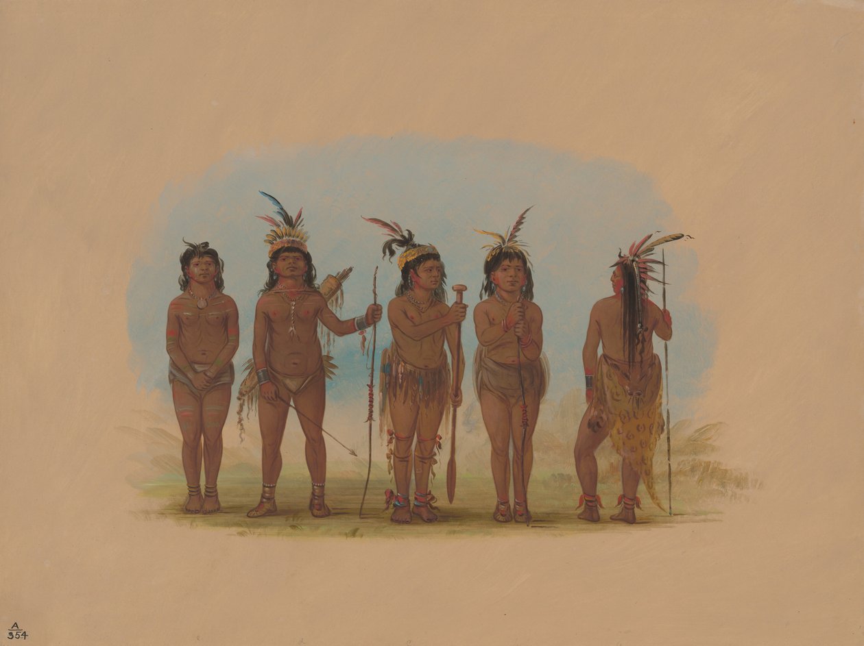 Beş Karayip Kızılderilisi, 18541869. by George Catlin