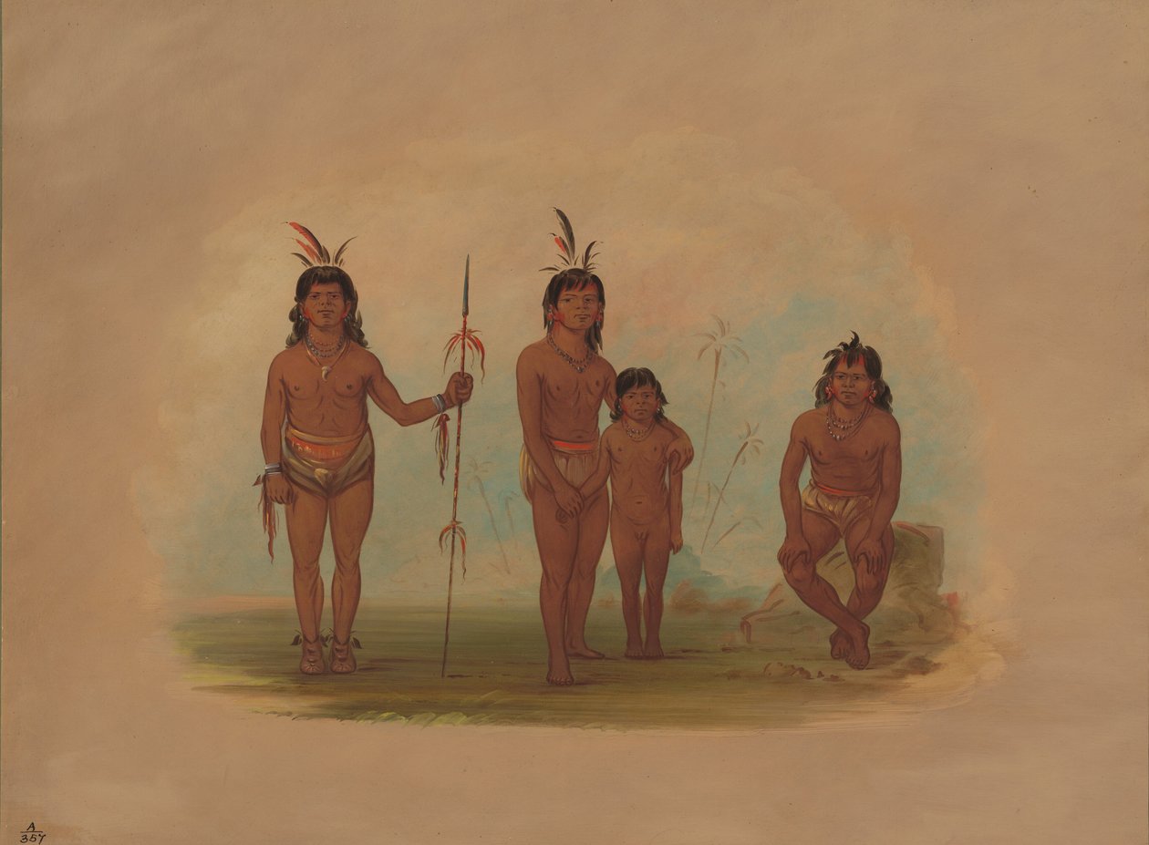 Dört Goo-a-give Kızılderili, 18541869. by George Catlin