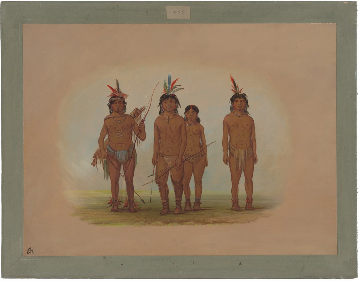 Dört Macouchi Kızılderili by George Catlin