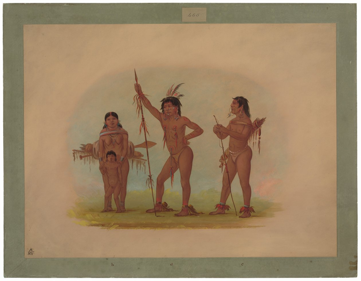 Dört Mura Kızılderili by George Catlin