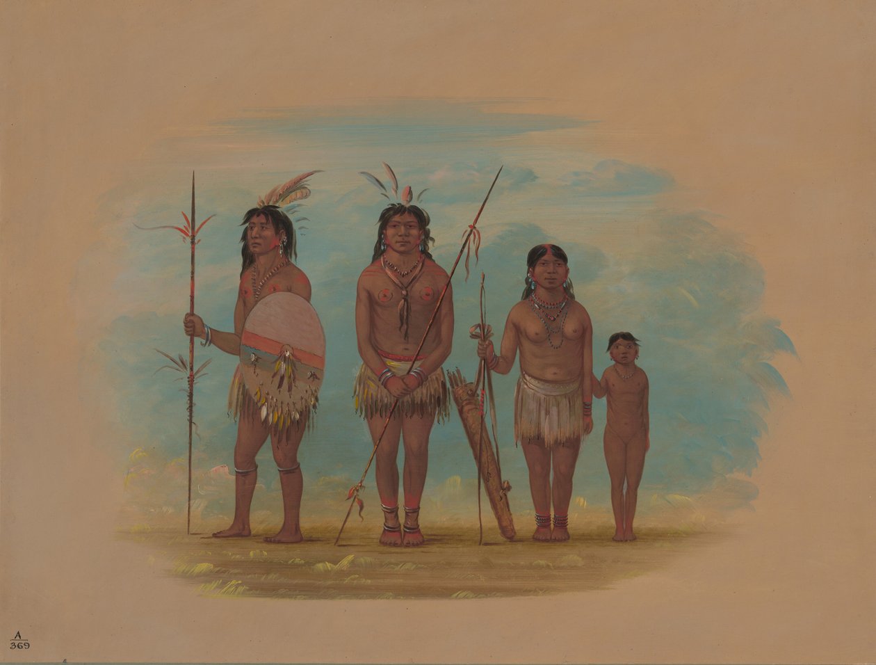 Dört Xingu Kızılderilisi, 18541869. by George Catlin