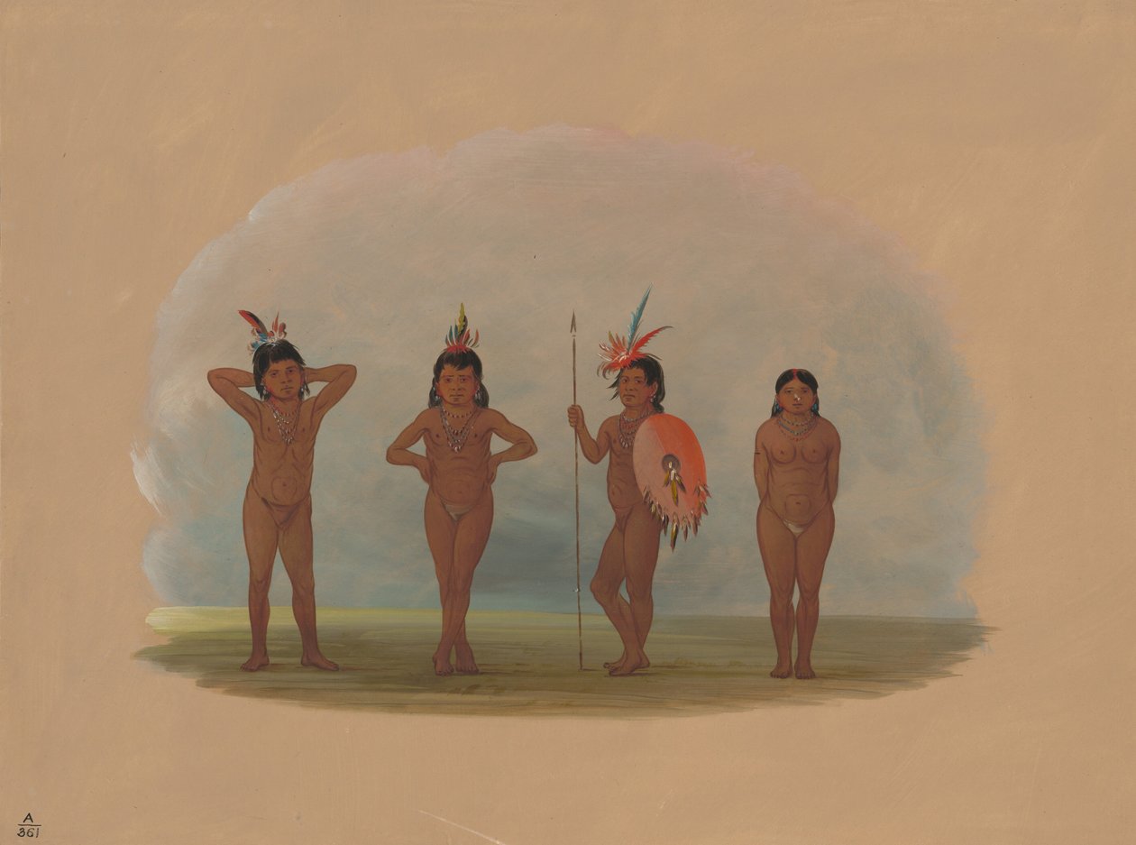 Dört Zurumati Çocuk, 18541869. by George Catlin