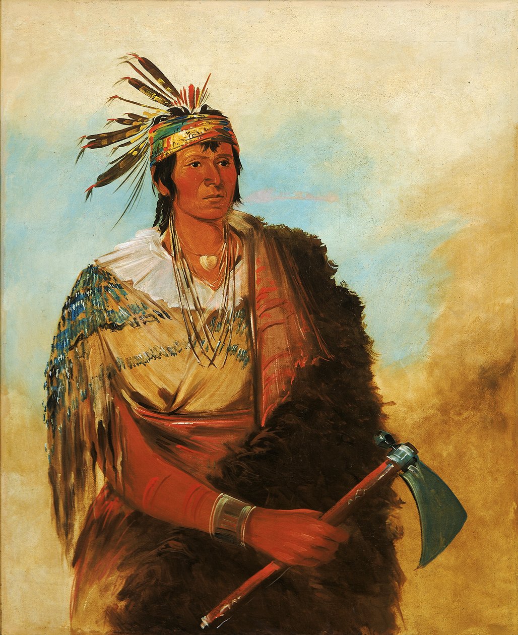 Go-to-ków-páh-ah, Stands by Himself, a Distinguished Brave, 1830. by George Catlin