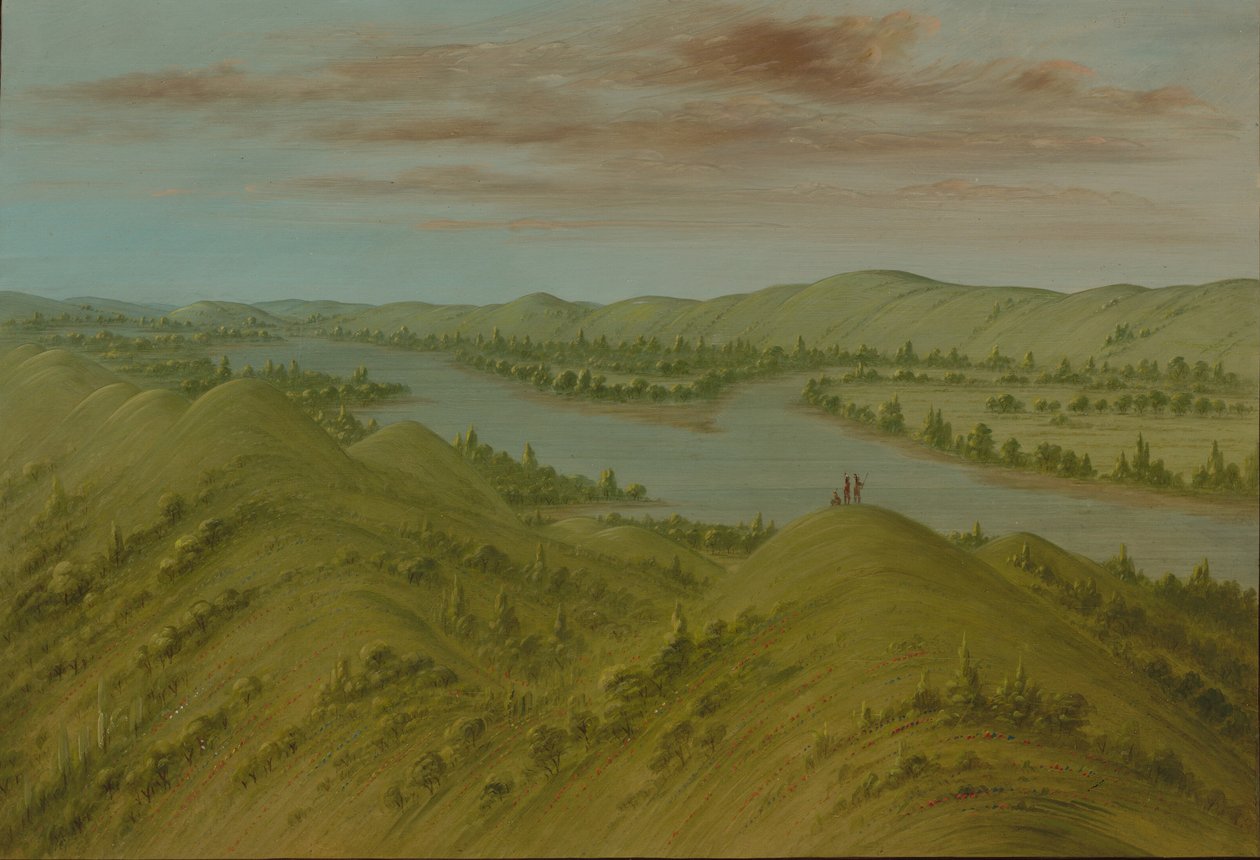 Grassy Bluffs, Yukarı Missouri, 18611869. by George Catlin