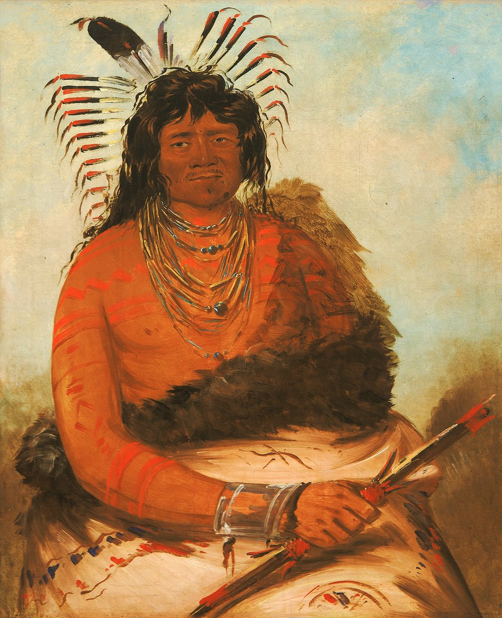 Háh-nee, Kunduz, Bir Savaşçı, 1834. by George Catlin