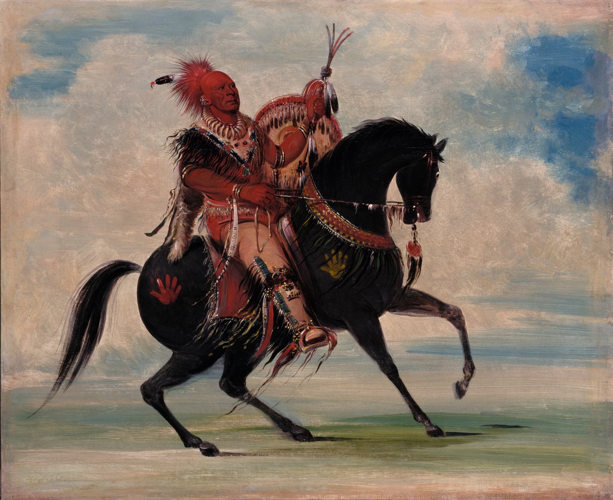 Kee-o-kúk, Dikkatli Tilki, Kabile Şefi, Atlı, 1835. by George Catlin