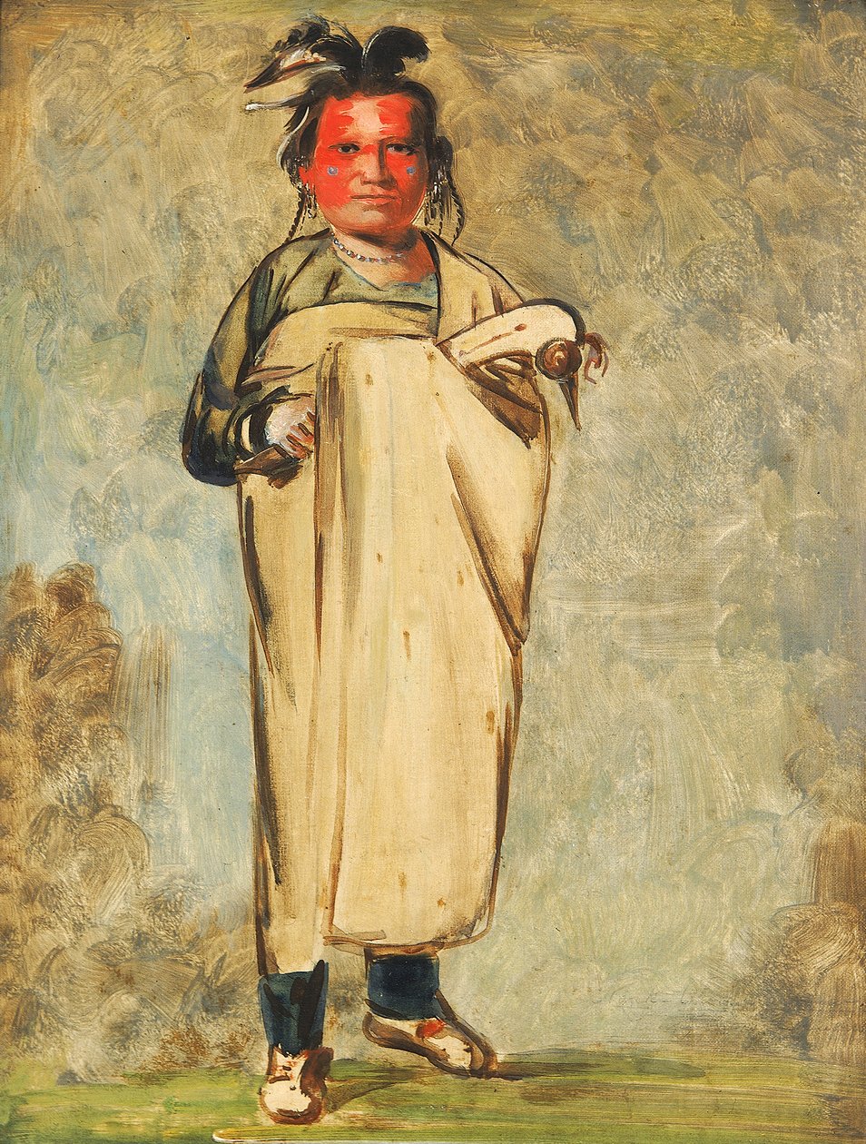 Káw-kaw-ne-choo-a, Cesur, 1828. by George Catlin