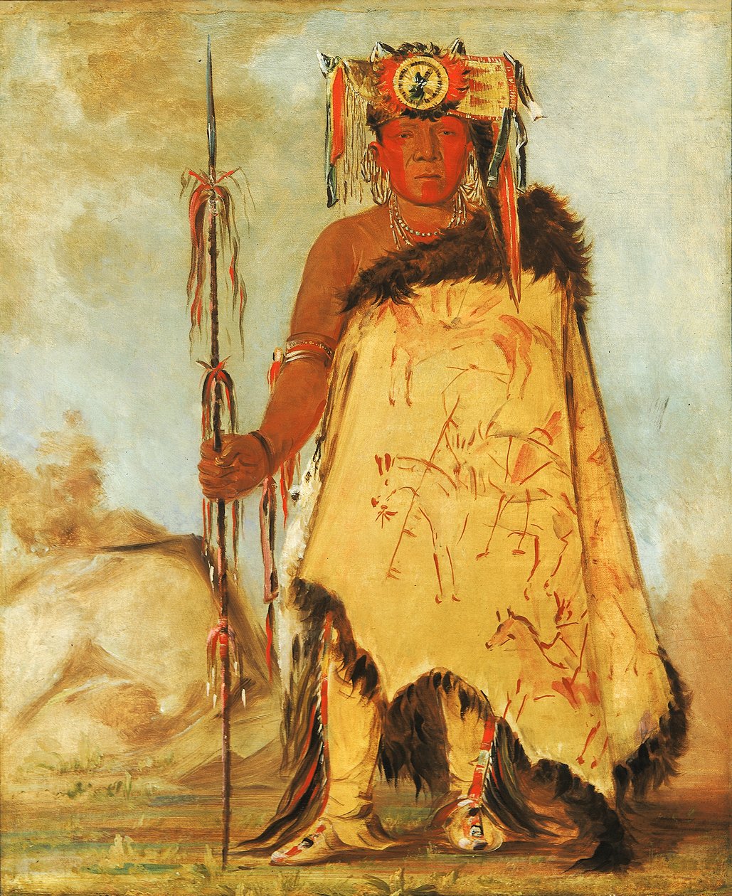 La-wée-re-coo-re-shaw-wee, Savaş Şefi ve Cumhuriyetçi Pawnee, 1832. by George Catlin