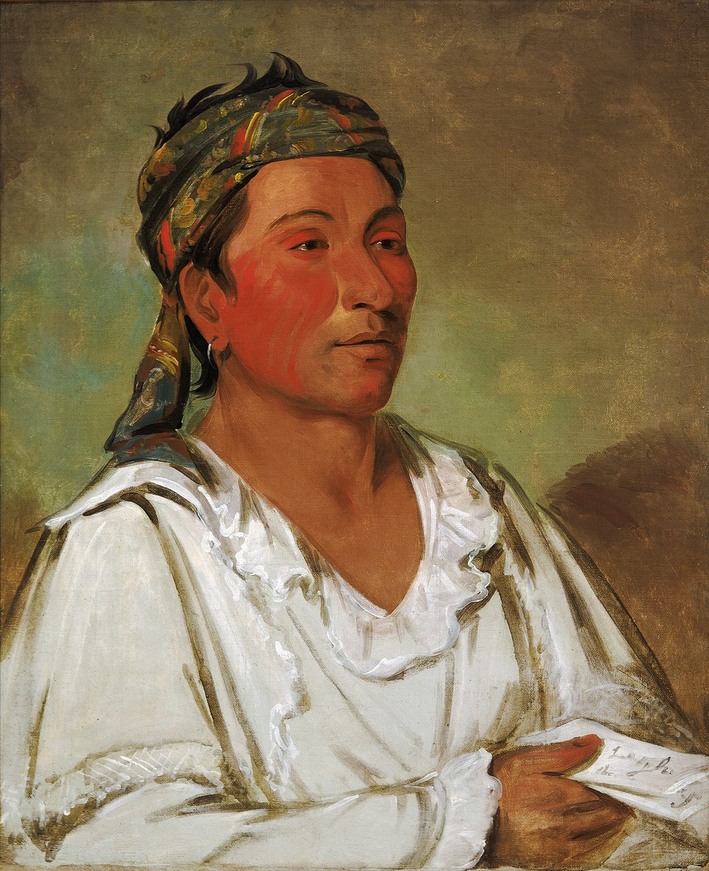 Lay-lóo-ah-pee-ái-shee-kaw, Grass, Bush and Blossom, Semicivilized, 1830. by George Catlin