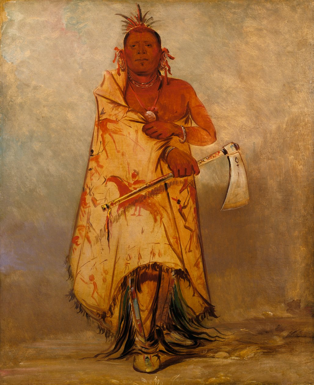 Le-sháw-loo-láh-le-hoo, Büyük Elk, Skidi Wolf Pawnee'nin Şefi, 1832. by George Catlin