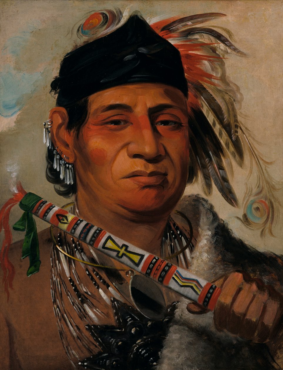 Mah-kée-mee-teuv, Boz Ayı, Kabile Şefi, 1831. by George Catlin