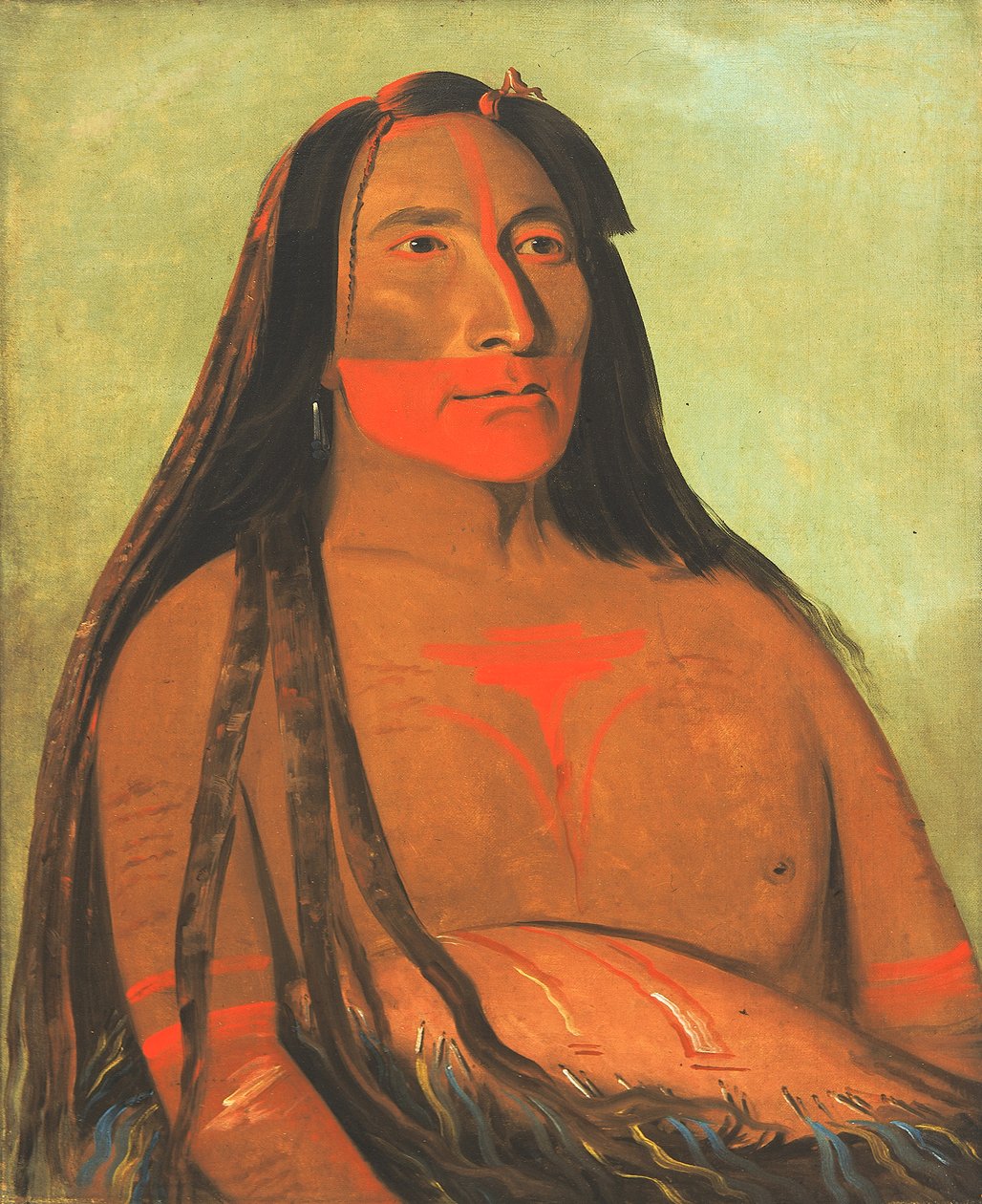 Máh-to-tóh-pa, Dört Ayı, Yasta İkinci Şef, 1832. by George Catlin