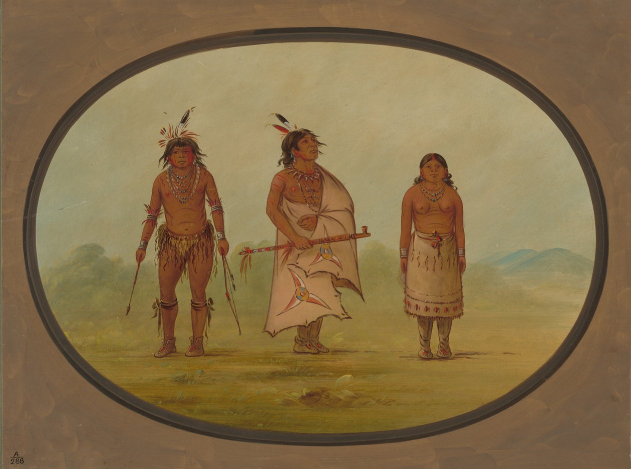 Mohave Şefi, Bir Savaşçı ve Karısı, 18551869. by George Catlin