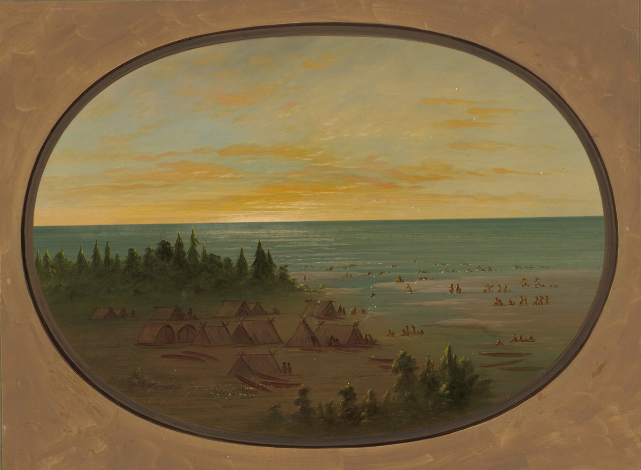 Nayas Köyü - Kızılderililerin Yıkanması, 18551869. by George Catlin