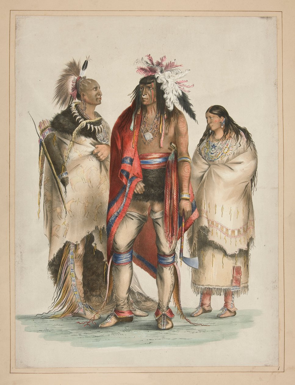Kuzey Amerika Yerlileri, pl. Kuzey Amerika Kızılderili Portföyünden 1 by George Catlin