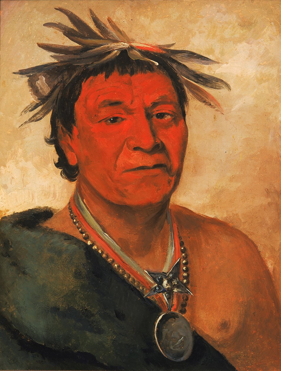 O-ho-páh-sha, Küçük Whoop, Seçkin Bir Savaşçı, 1831. by George Catlin