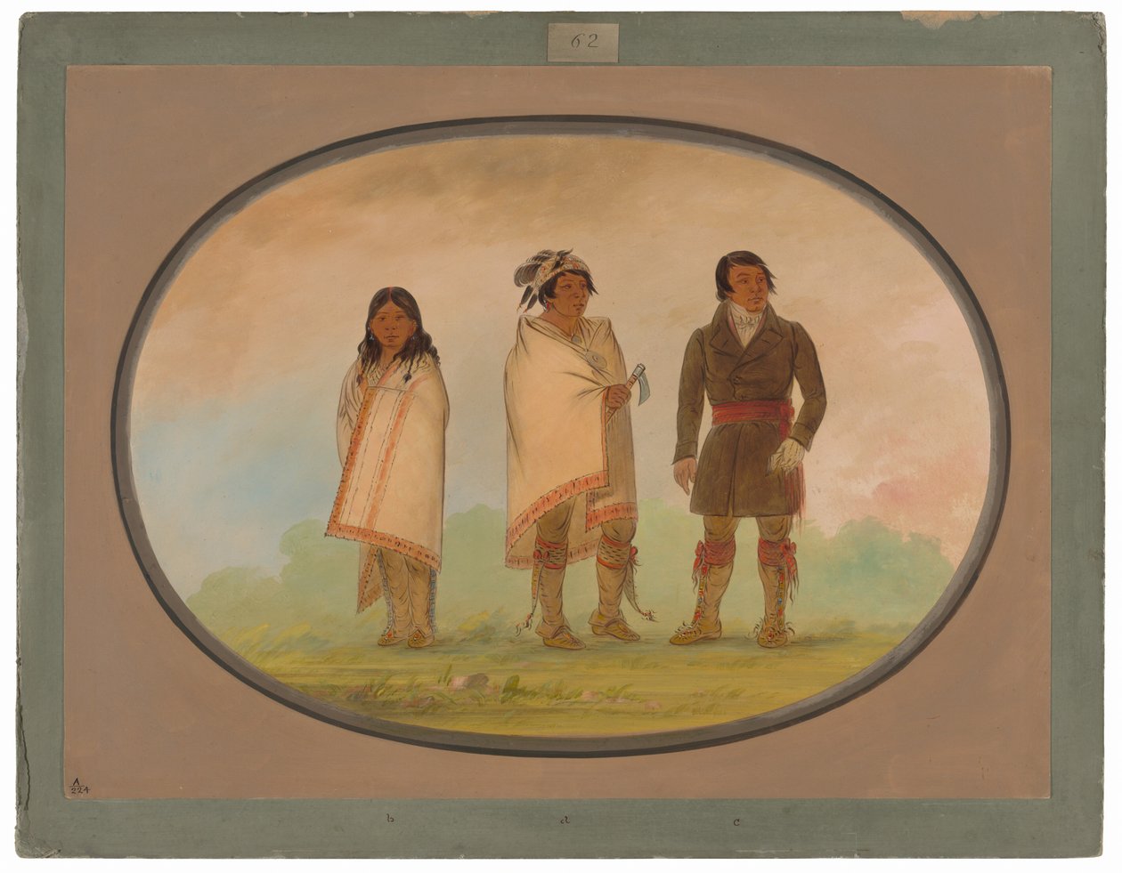 Oneida Şefi, Kızkardeşi ve Bir Misyoner by George Catlin