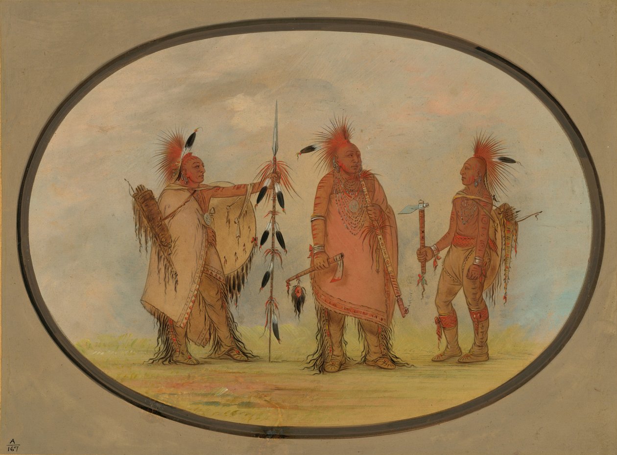 İki Savaşçı ile Osage Chief, 18611869. by George Catlin