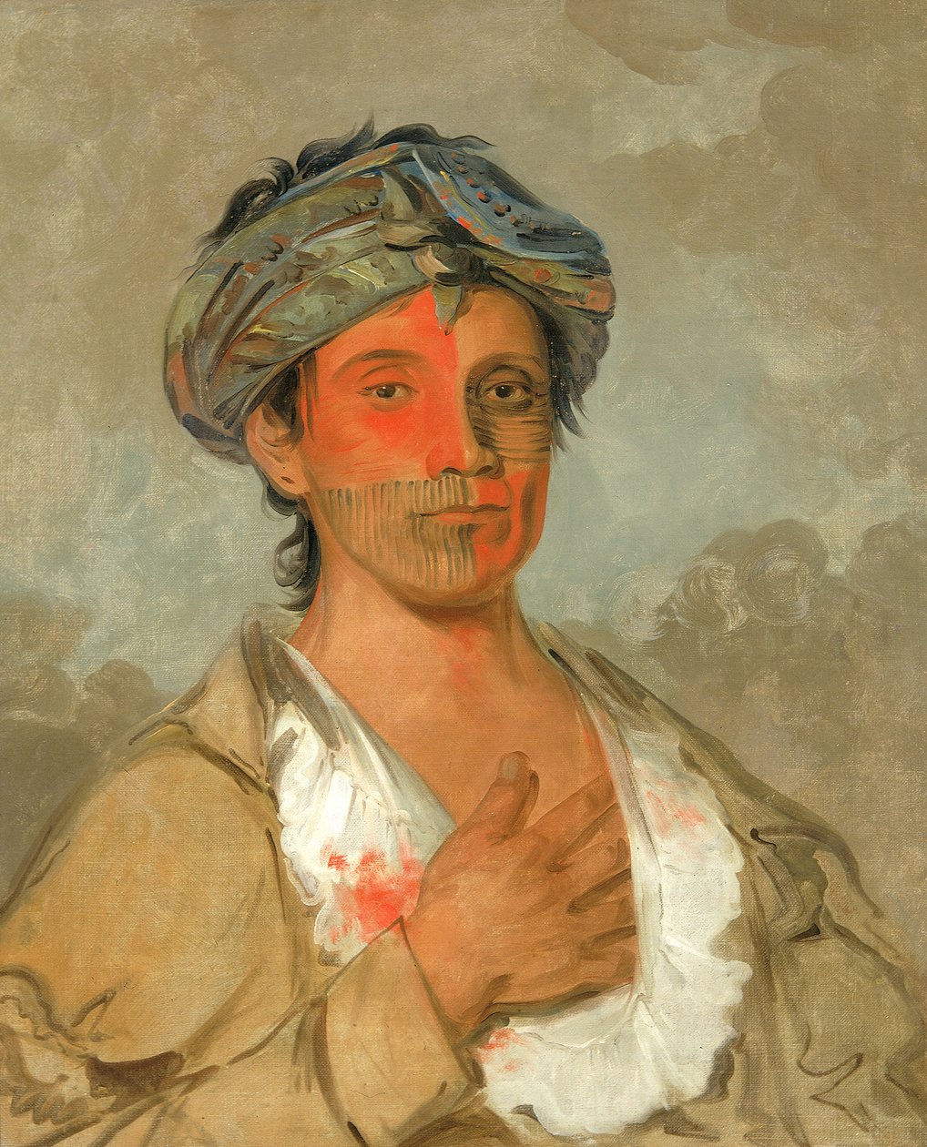 Pah-te-coo-saw, Heteroseksüel Adam, Yarı Uygar, 1830. by George Catlin