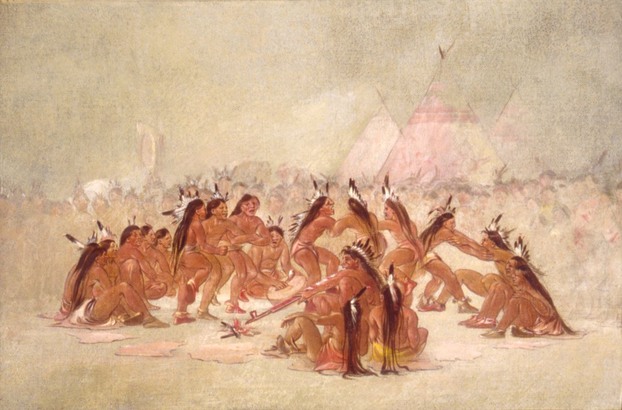Pipo Dansı, Assiniboine, 1835-1837. by George Catlin