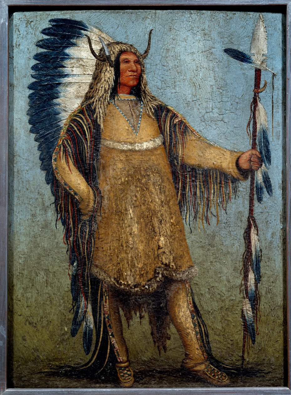 Festival kostümü içinde bir bağımsız orkestra şefinin tam boy portresi Boyama George Catlin (1794-1872) by George Catlin
