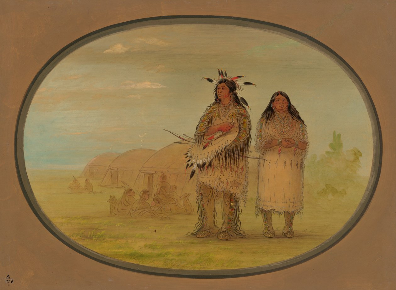 Riccarree Şefi ve Karısı, 18611869. by George Catlin