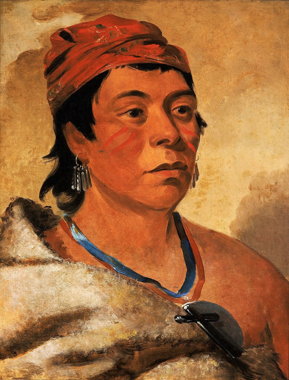 Yuvarlak Ada, Bir Savaşçı by George Catlin