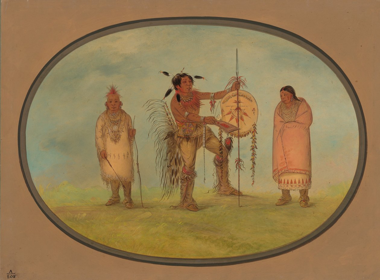 Saukie Savaşçısı, Karısı ve Bir Çocuk, 18611869. by George Catlin