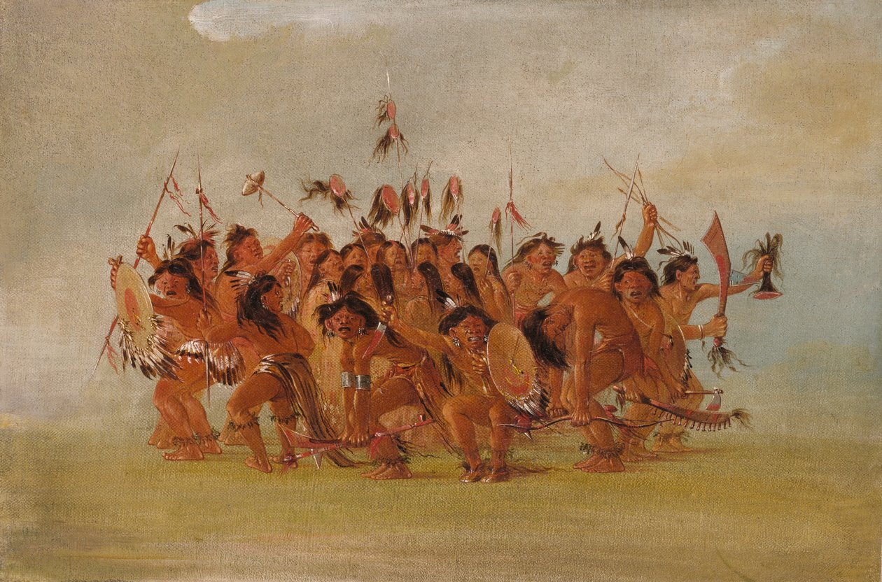 Saç Derisi Dansı, Teton Nehrinin Ağzı, 1835-1837. by George Catlin