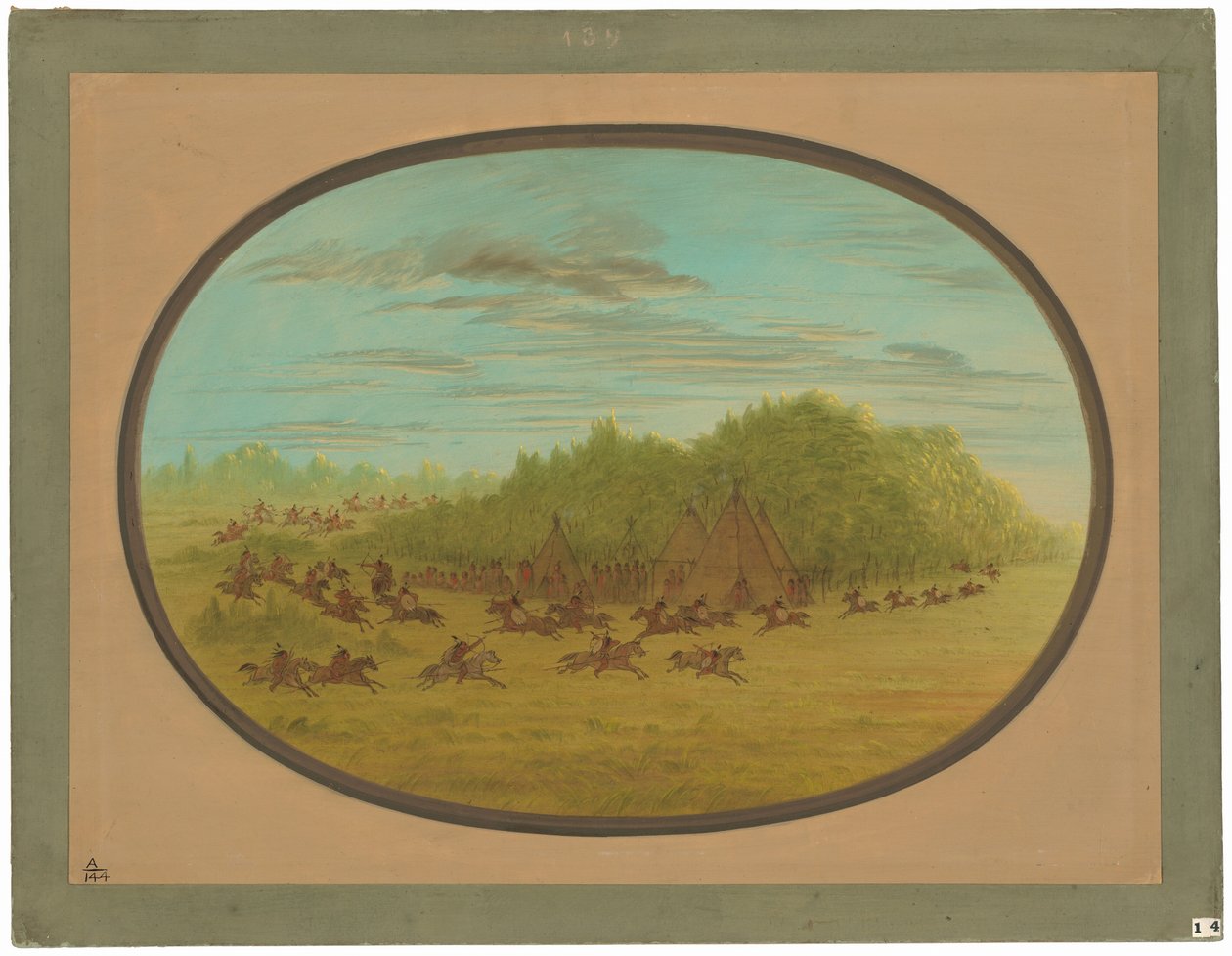 Camanchees Sham Fight by George Catlin