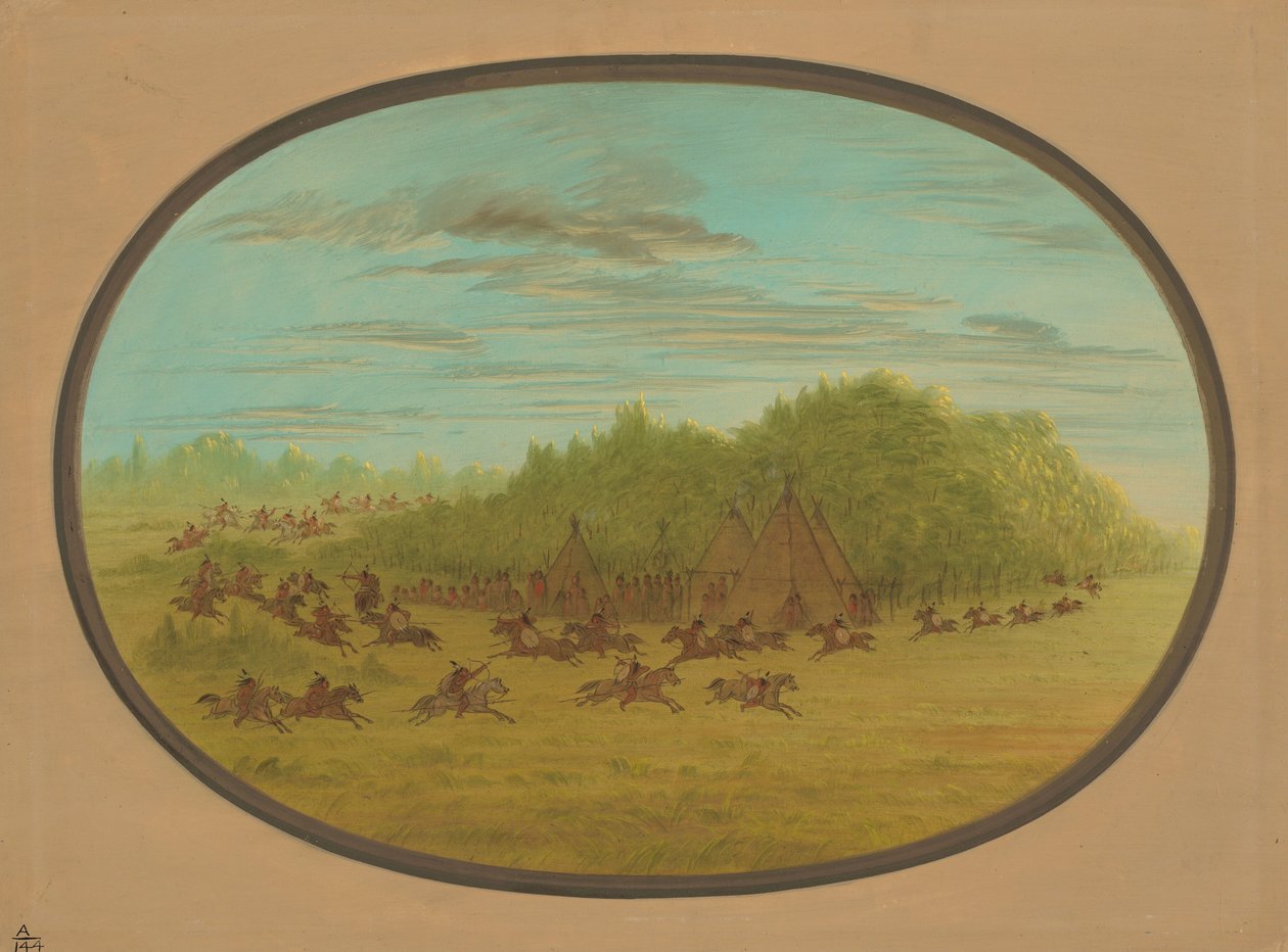 Camanchees Sham Fight, 18611869. by George Catlin