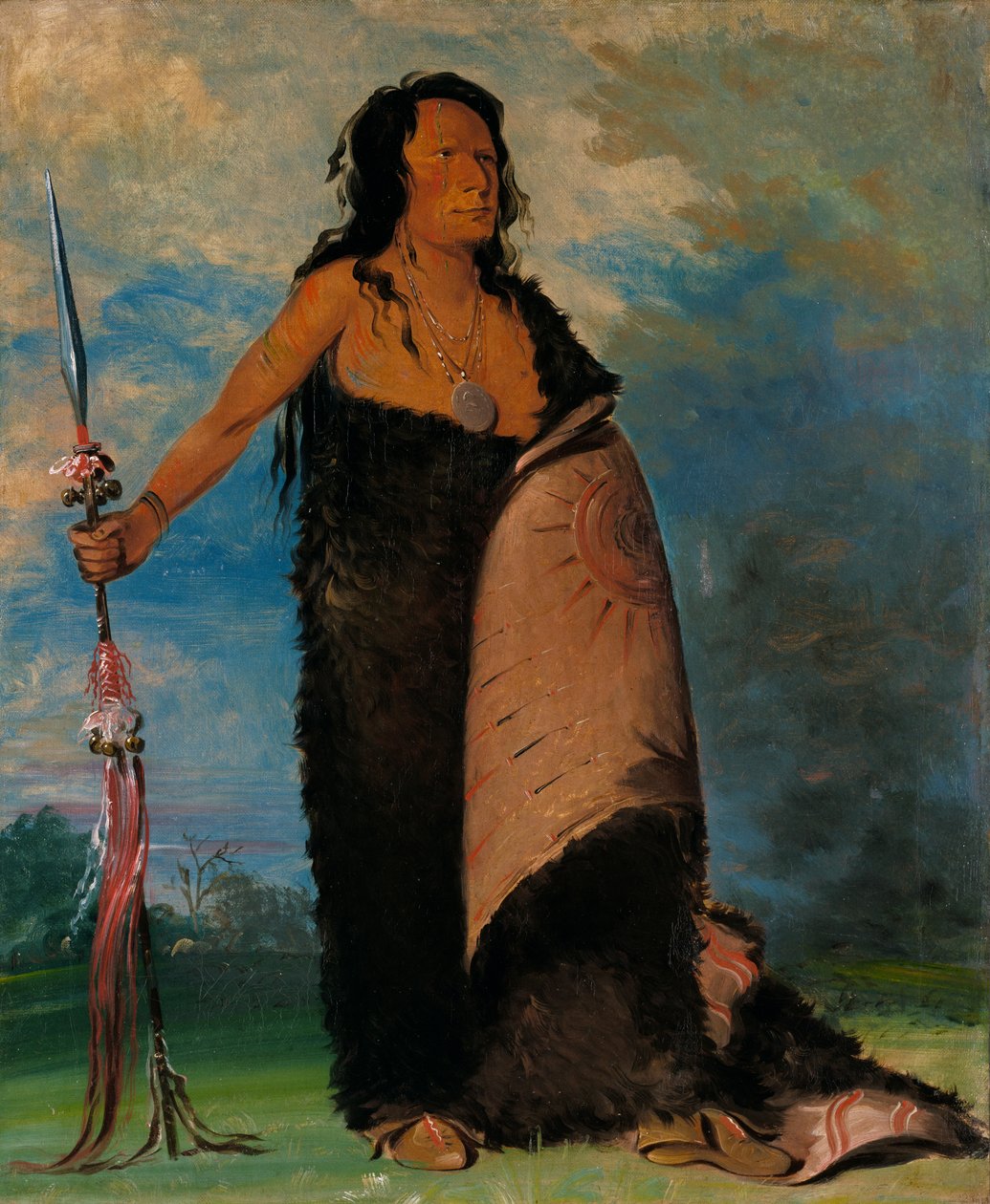 Shoo-de-gá-cha, Duman, Kabile Şefi, 1832. by George Catlin
