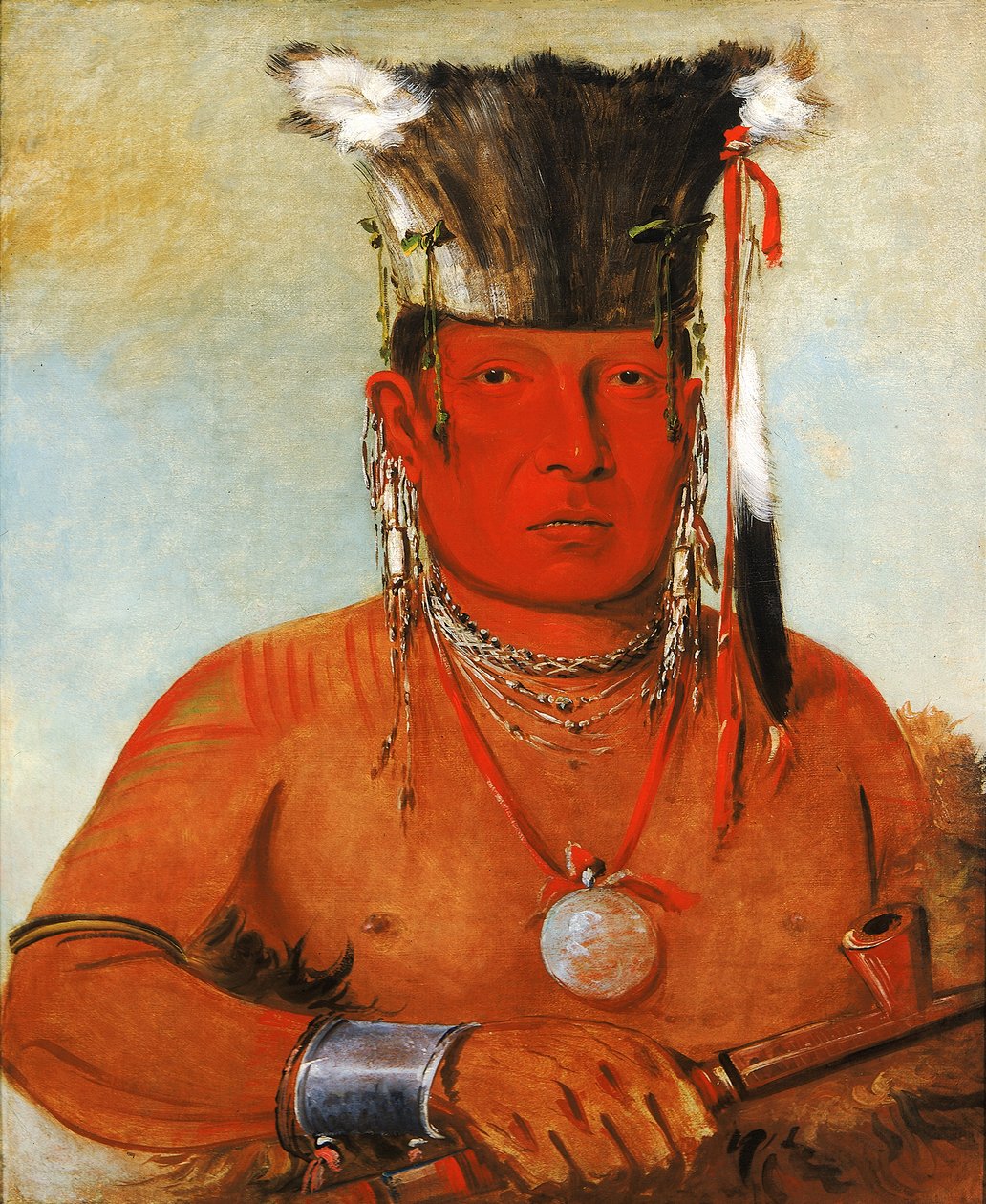 Sháw-da-mon-née, İşte Gidiyor, Bir Cesur, 1832. by George Catlin