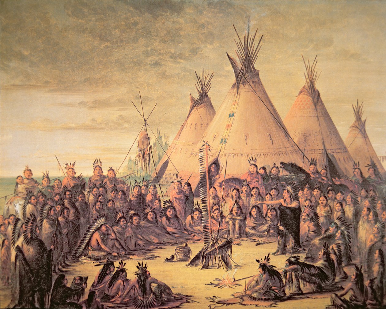 Sioux Hint Konseyi by George Catlin