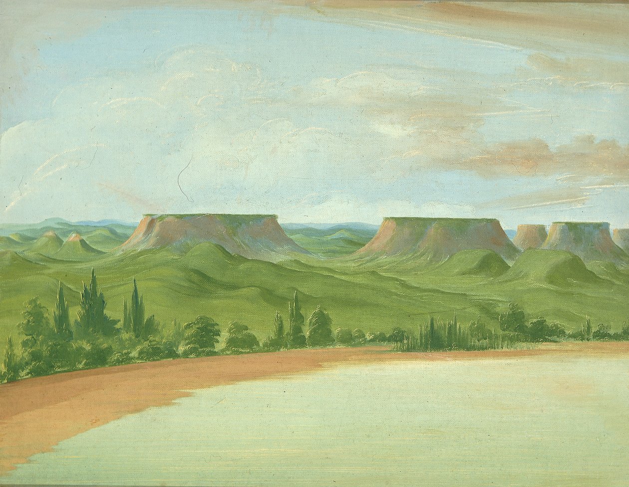 Square Hills, St. Louis'in 1200 Mil yukarısında, 1832. by George Catlin
