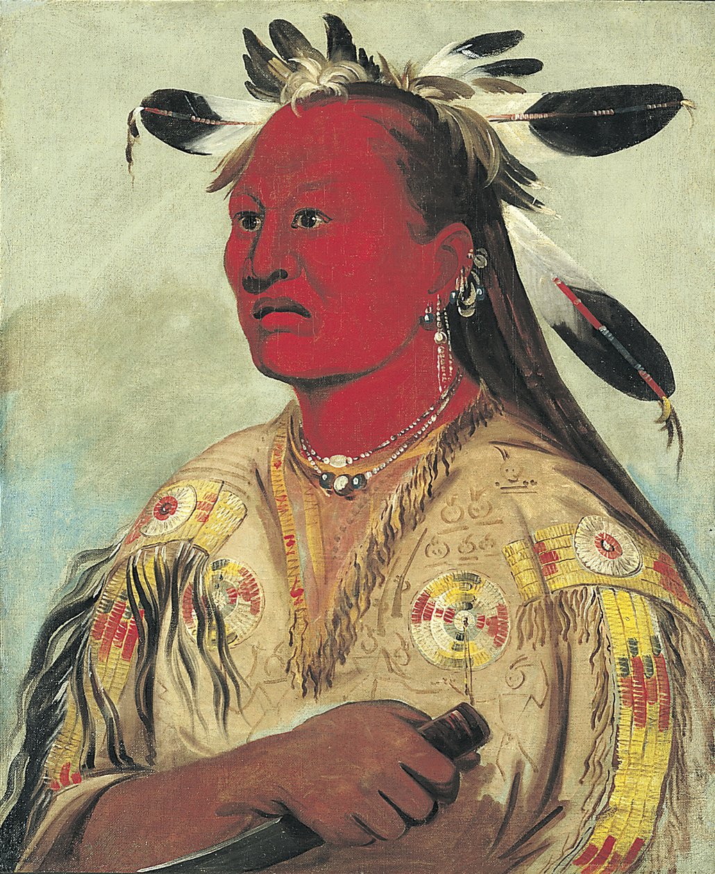 Stan-au-pat, Kanlı El, Kabile Şefi, 1832. by George Catlin