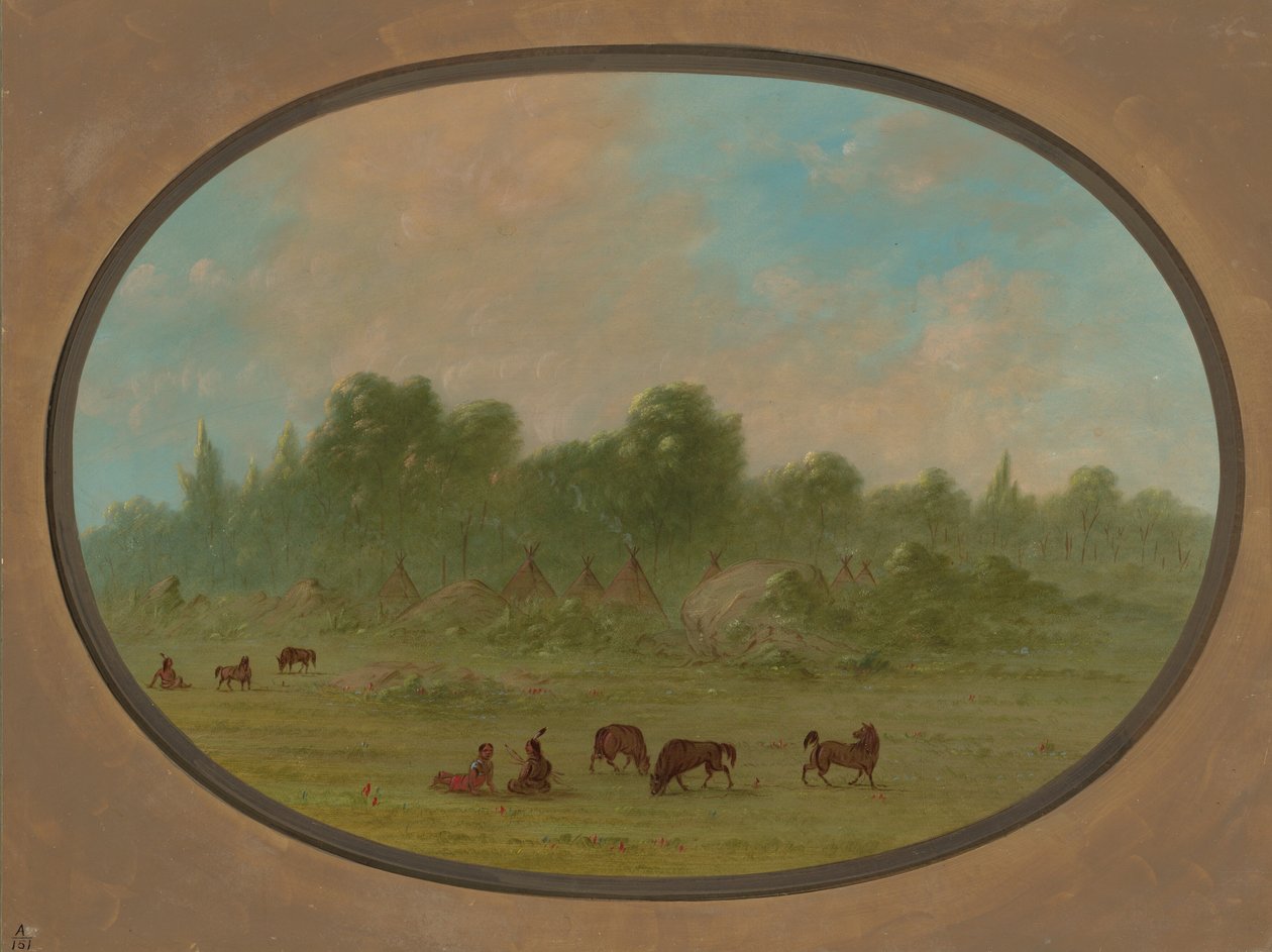 Tawahquena Köyü, 18611869. by George Catlin