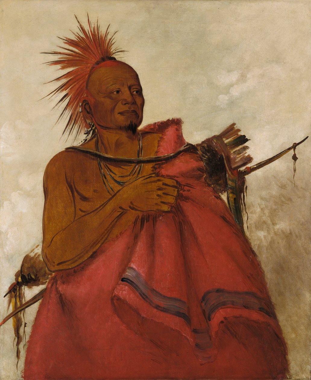 Tcha-tó-ga, Mad Buffalo, İki Beyaz Adamın Katili, 1834. by George Catlin