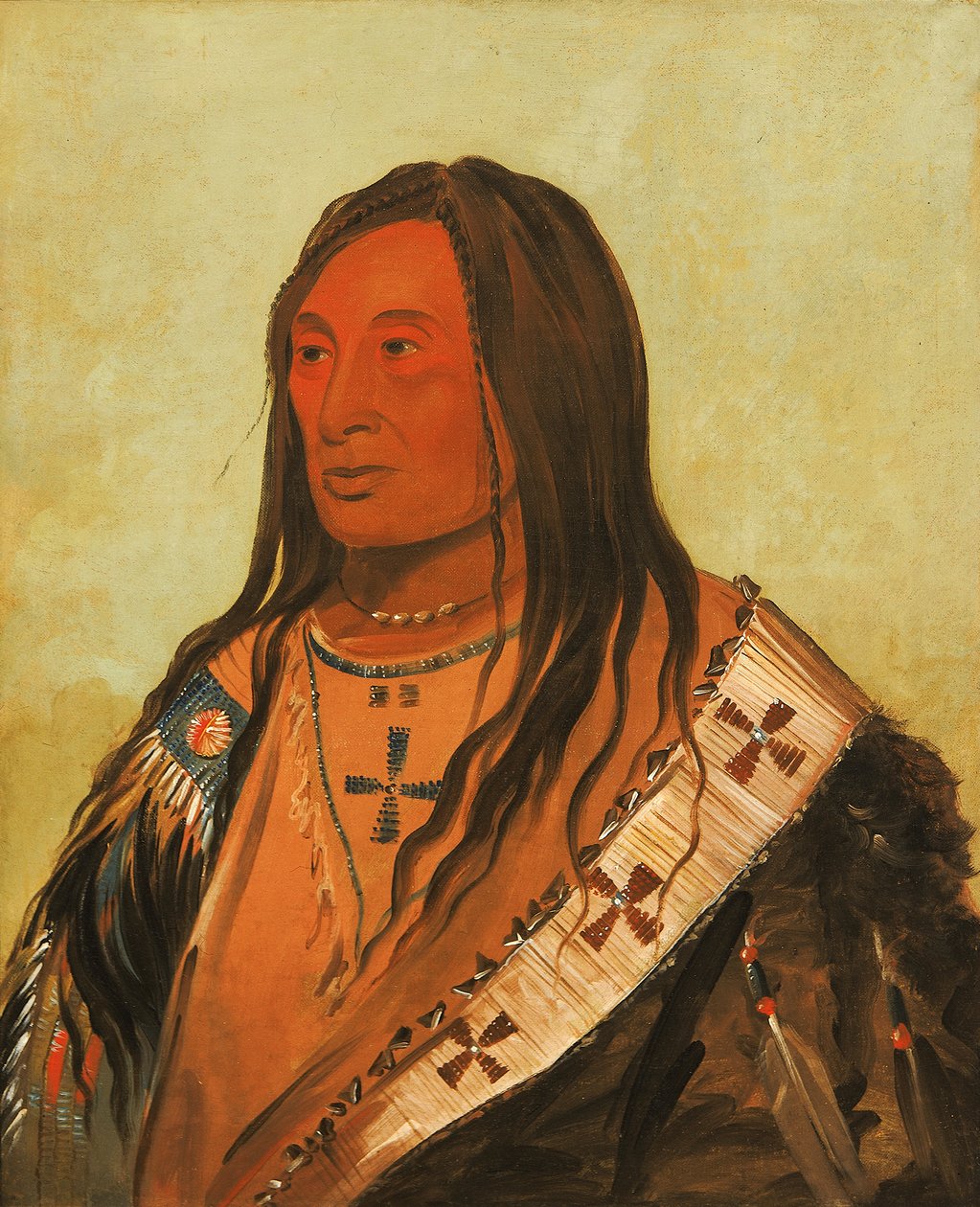 Táh-zee-keh-dá-cha, Yırtık Göbek, Seçkin Cesur, 1832. by George Catlin